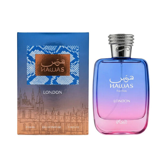 ((HOT NEW LAUNCH)) Rasasi Unisex HAWAS LONDON EDP 3.4oz (100ml) - SHIPPING STARTS 03/06
